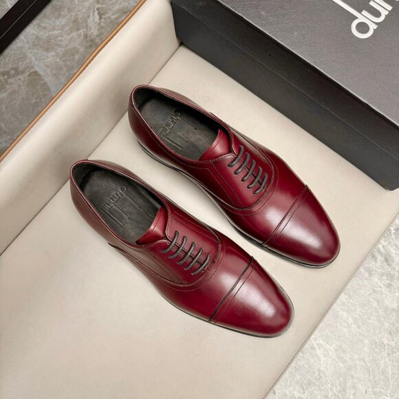 Dunhill Classic Business Pointed Leather Shoes Red